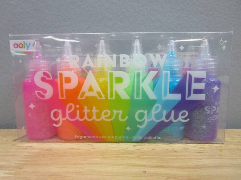 3 Packages of Rainbow Sparkle Glitter Glue - Set of 6