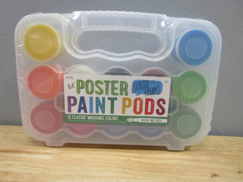 2 Packages of OOLY, Lil Paint Pods Poster Paint with Brush, Set of 12