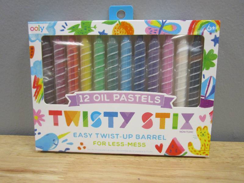 4 Packages of Ooly, Oil Pastel Twisty Stix, No Mess Twist Up Barrel - Set of 12