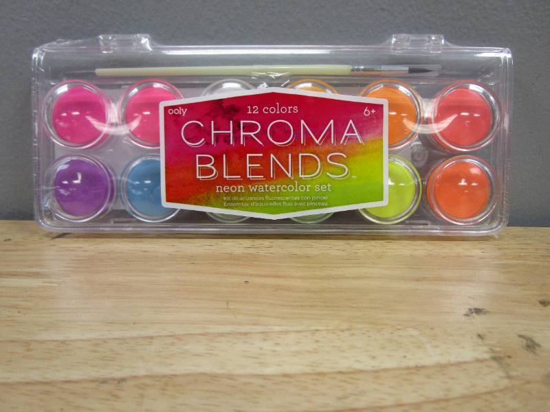 3 Packages of Ooly, Chroma Blends Neon Watercolor Paint Set - 12 Colors