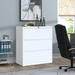 Heavy Duty File Cabinet in White 23.57 in x 40.56 in x  7.27 in (OPEN BOX)