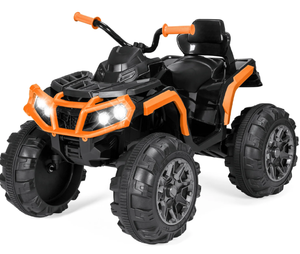 12V Kids Ride-On 4-Wheeler Quad ATV Car w 3.7mph Max Black & Orange (OPEN BOX)