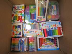 Lot of Misc. Craft Supplies - Markers, Paints, Paint Brushes & More