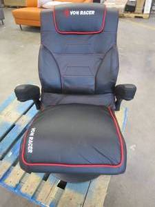 Black & Red Von Racer Gaming Chair with Speakers (MISSING CORDS)
