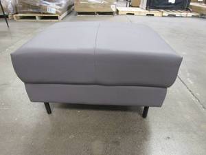 Gray Leather Ottoman - 24 in x 29 in x 17 in