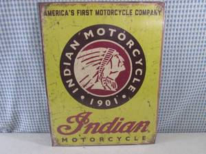 (EC1) Indian Motorcycle Tin Sign 12...
