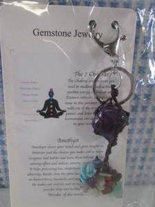 (FS) Amethyst Gemstone Keychain...
