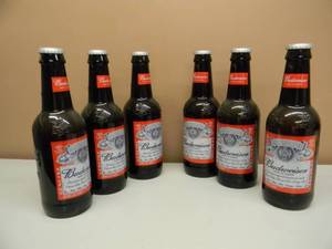 lot 62 image: VINTAGE BUDWEISER BEER 6 PACK WITH CASE - 15 2-liter BOTTLES - RARE FIND - GREAT PIECE - SEE PICTURES