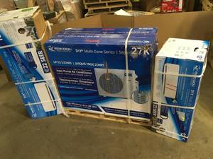 lot 23 image: DIY 24,000 BTU 22 SEER Ductless Two Zone Heat Pump Package Customer Returns See Pictures