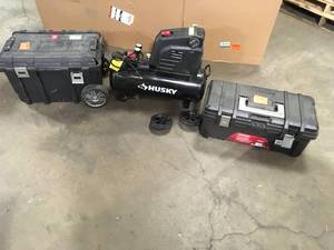 lot 24 image: Lot of Tool Boxes and Air Compressor  Customer Returns See Pictures