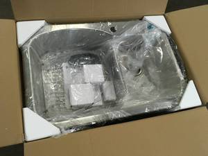 lot 30 image: Glacier Bay All in-One 33 in. Drop-inUndermount Double Bowl 18 Gauge Stainless Steel 2-Hole Kitchen Sink with Pull-Down Faucet Customer Returns See Pictures