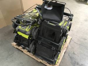 lot 34 image: Pallet of Lawn Mowers by Ryobi  Customer Returns See Pictures