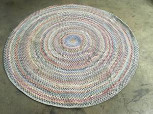 lot 46 image: Colorful Round Rug Customer Returns See Pictures