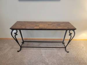 lot 8 image: Cork Top Console Table
