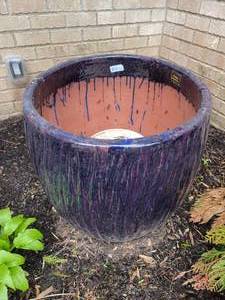 lot 11 image: Large Blue Glaze Terracota Planter