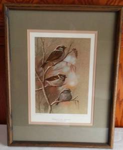 lot 14 image: Beverly SCALZE in. Shadows of gray- Sparrows. in.  numbered print 316  650, 25in.  X 16in.