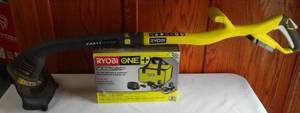 lot 21 image: RYOBI ONE New Lithium battery in bag and more.