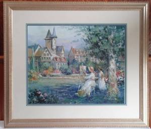 lot 50 image: Woman Painting Framed Picture.