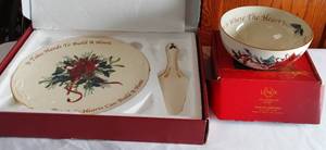 lot 64 image: Lenox Winter Greetings platter and Bowl.
