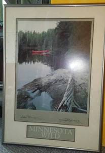 lot 91 image: Framed Minnesota Wild Print. Agamok Lake