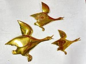 Antique Brass Geese