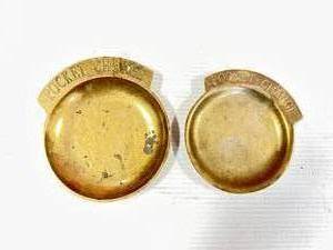 Lot of 2 Vintage Solid Brass Pocket Change Plate Tray