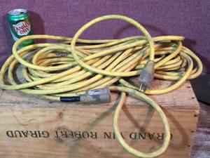 lot 29 image: Heavier 12-3 Yellow Extension Cord 50ft