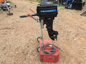 lot 66 image: Mercury 110 Outboard Motor 9.8 HP With Tank
