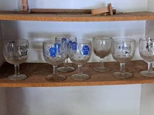 lot 195 image: Lot of (7) Beer Stem Glasses