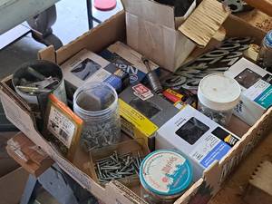 lot 258 image: Lot of  Assorted Nails, Screws, Fasteners, etc