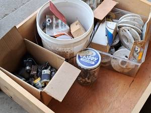 lot 278 image: Electrical Parts - Light Sockets, Light Bulbs, Cord Plugs, Wire Connectors, Electrical Tester, Misc. Parts