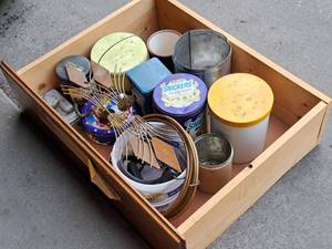lot 283 image: Lot of  Assorted Tins and Misc Containers