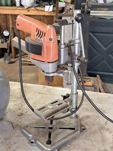 lot 136 image: Drill Press with Skilshop Model 1711 38 Drill and Stand