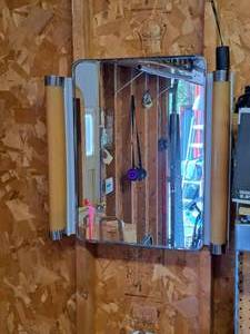 lot 286 image: Mirrored Wall-Mount Lighted Medicine Cabinet
