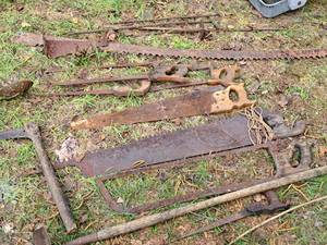 lot 463 image: Lot of (12) Hand Tools - Saws, Saw Blades, Misc. Tools