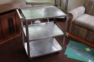 lot 530 image: 3-tier Stainless Steel Serving Cart