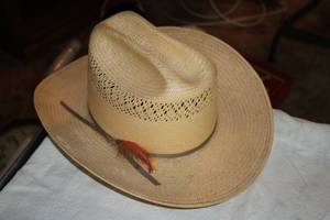 lot 543 image: Bryantcote Western Straw Stetson Roadrunner Cowboy Hat