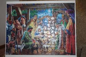 lot 563 image: Manger Scene theme Puzzle Wall Dcor