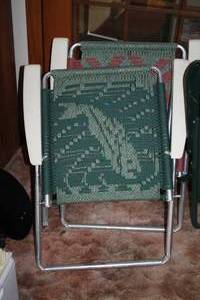 lot 573 image: Lot of (2) Fish theme Folding Lawn Chairs