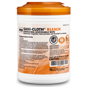 MSRP $7000  38 Cases (12cs) PDI Sani-Cloth Bleach Germicidal Disposable Wipe 75 ct&nbsp6 x 10.5&nbspP54072 - Expired