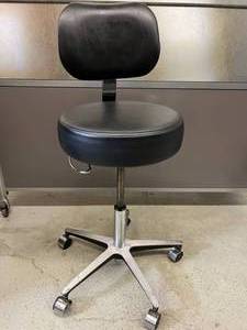 MSRP $500&nbspBrewer Century Series Pneumatic Height Adjustable Aluminum Exam Stool with 16 Wide Seat &amp Backrest -&nbspPreferred by medical facilities worldwide