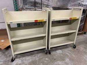 MSRP $1200 Lot Of 2 Bretford Book Trucks