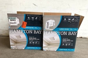 lot 38 image: Hampton Bay Lot of Two 110 CFM Ceiling Mount Room Side Installation Quick Connect Bathroom Exhaust Fans
