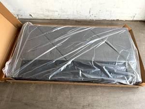 lot 42 image: Zinus Judy Gray Upholstered Platform Queen Size Bed Frame