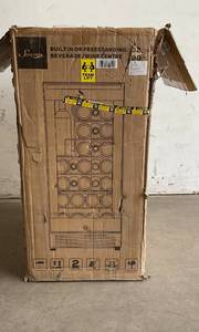 lot 13 image: SUENO 15 Inch Black and Stainless Steel Built-InFreestanding 32 Bottles or 96 Cans Wine Cellar And Beverage Fridge