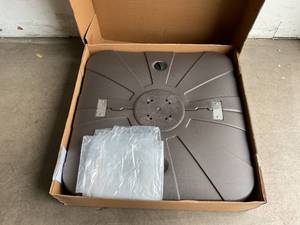 lot 87 image: Outsunny 330 lbs. HDPE Plastic Cantilever Patio Umbrella Base in Brown