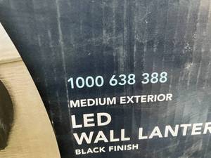 lot 99 image: Lot of Two Hampton Bay 2-Pack 10.75 in. Black Integrated LED Outdoor Line Voltage Wall Sconces