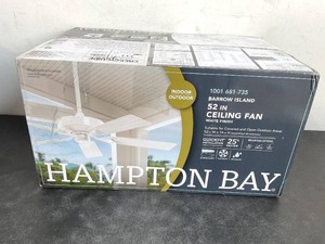 lot 105 image: Hampton Bay Barrow Island 52 in. IndoorOutdoor White Ceiling fan