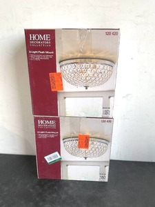 lot 106 image: Lot of Two Home Decorators Collection 2-Light Flush Mount Fixtures