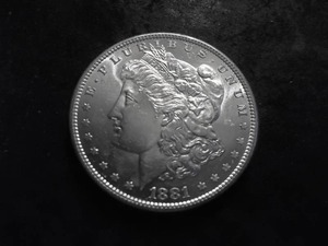 lot 9 image: 1881 S Morgan Silver Dollar